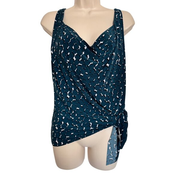 Magicsuit Tankini Top Teal Black Size 8 Appear Sleeker Slimmer NWT $124 Underwir - Picture 9 of 10